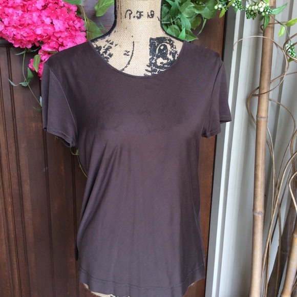 Talbots Tops - Talbot’s brown silk shell